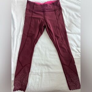 Maroon Lululemon Reflective Leggings